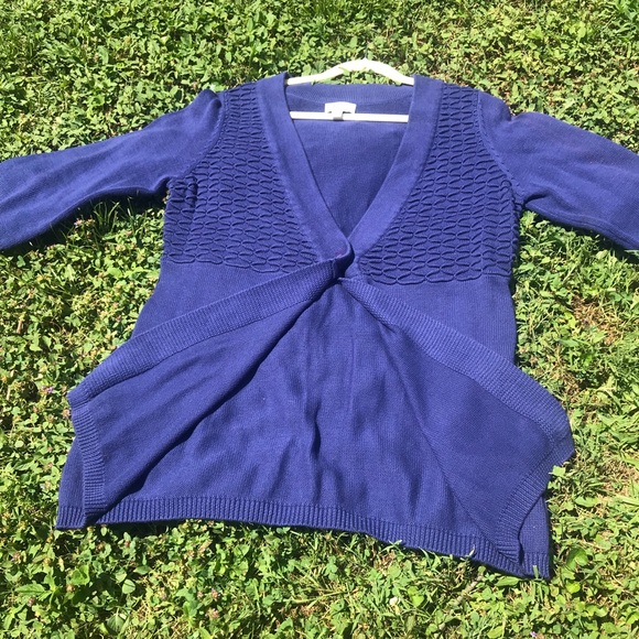Denim&co royal blue tunic one button sweater - Picture 4 of 4